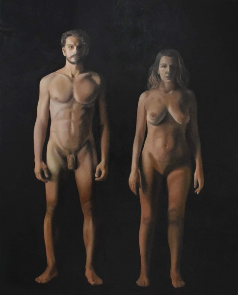 Adam and Eve 2, 210x170cm, oil on canvas, 2020