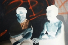 Smokers, 140x120cm, oil on canvas, 1998